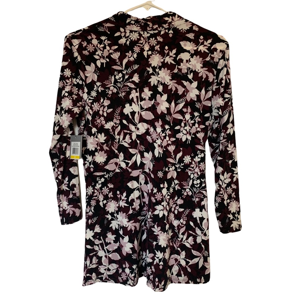 Chaus Burgundy V-Neck Wrap Blouse Size Medium - Picture 5 of 12